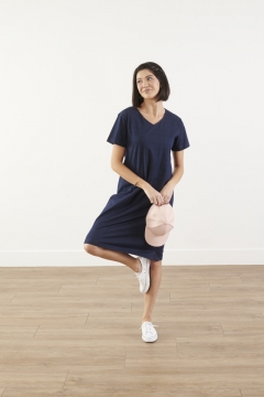 V-Neck Drop-Shoulder Dress
